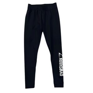 Gymshark Black High Rise Stretch Gym Pants Training Joggers Elastic Waist XS